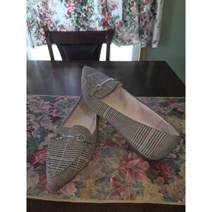 Kelly & Katie Vieveth Plaid Loafers Pointed Toe Bit Flats Women's Size 10M Gray